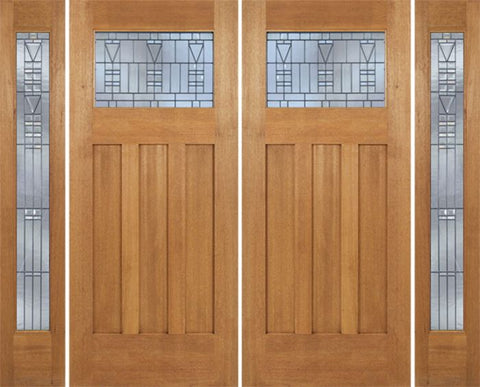 WDMA 96x84 Door (8ft by 7ft) Exterior Mahogany Biltmore Double Door/2 Full-lite side w/ B Glass 1