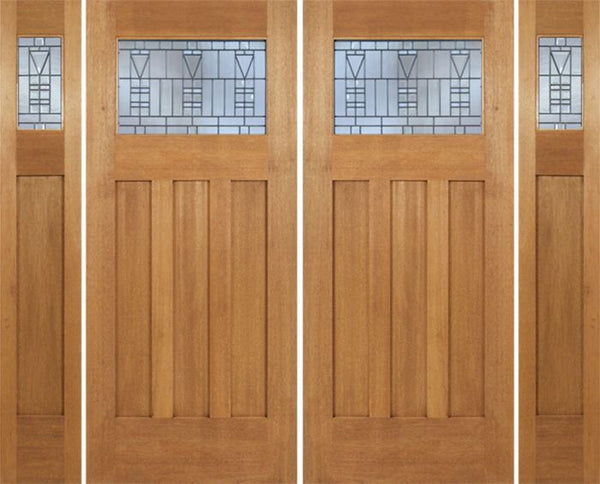 WDMA 96x84 Door (8ft by 7ft) Exterior Mahogany Biltmore Double Door/2side w/ B Glass 1