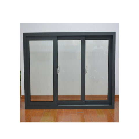 WDMA Aluminium Brown Color Three Triple Panel Sliding Window