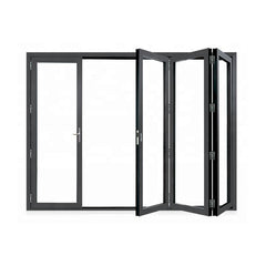 China WDMA Customized Size Tempered Clear Glass Bi Folding Pocket Patio Industrial Doors