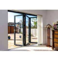 China WDMA Exterior Aluminium Profile Stacking Sliding Folding Glass Door System