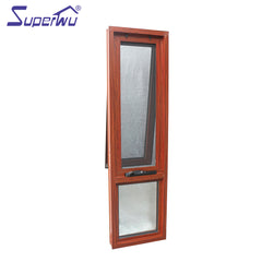 wood color aluminum frame chain winder windows window with flyscreen on China WDMA